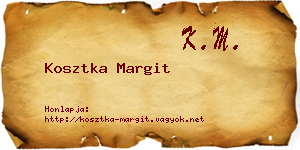 Kosztka Margit névjegykártya